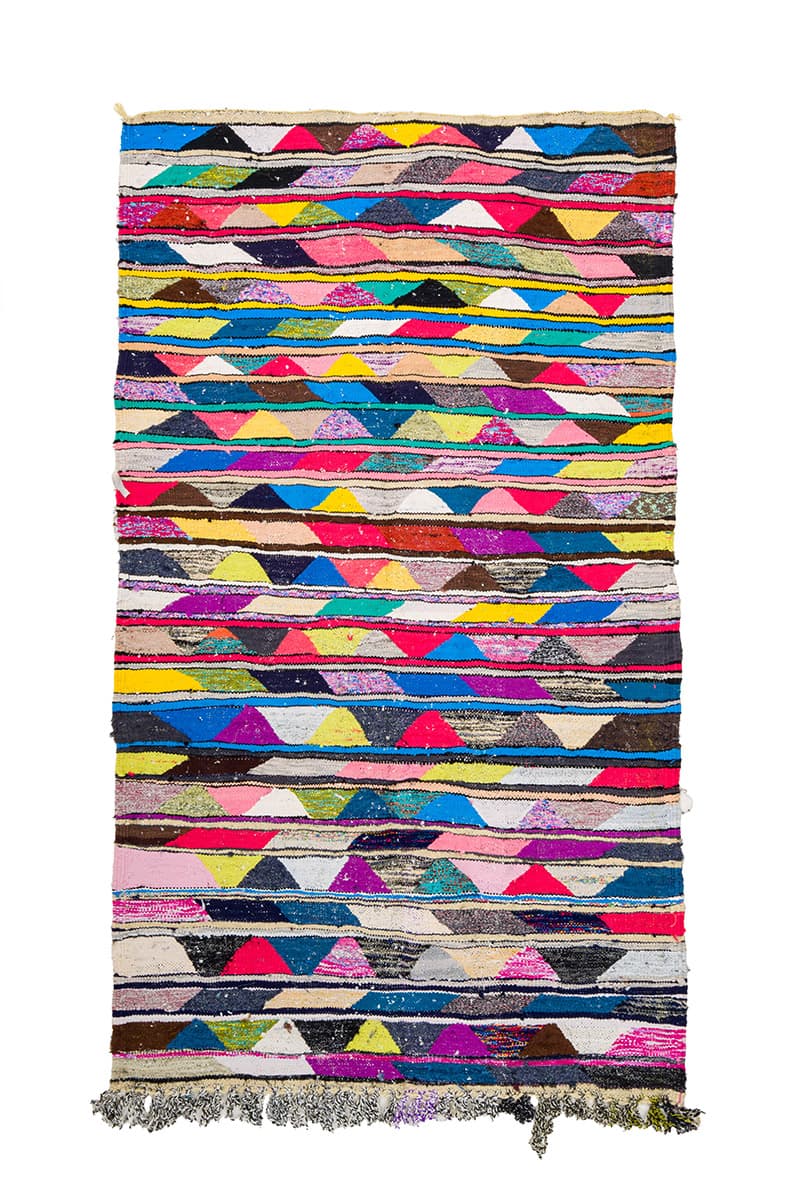 Marockansk Boucherouite-matta 130 x 225 cm (Storlek: 130 x 225 cm)