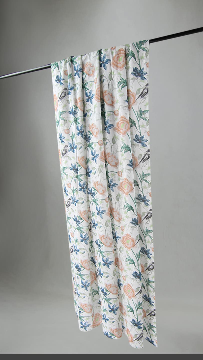 Gardiner - Bomullsgardin - Gullan (orange) (Storlek: 140 x 300 cm)