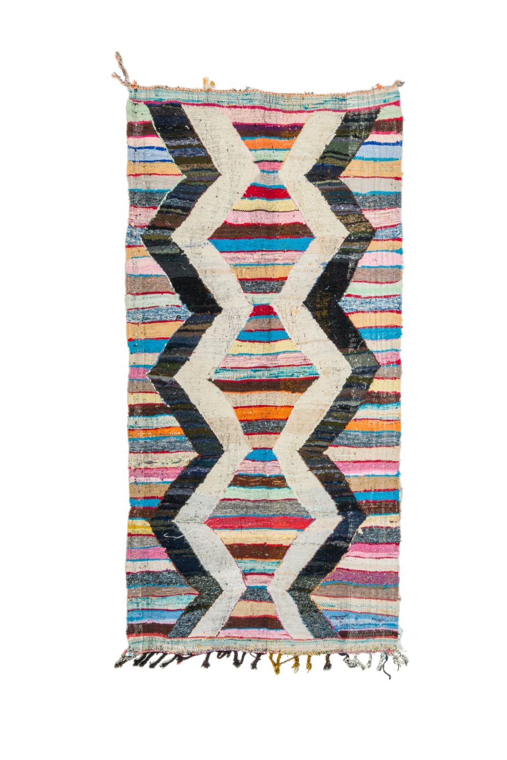 Marockansk Boucherouite-matta 125 x 265 cm (Storlek: 125 x 265 cm)