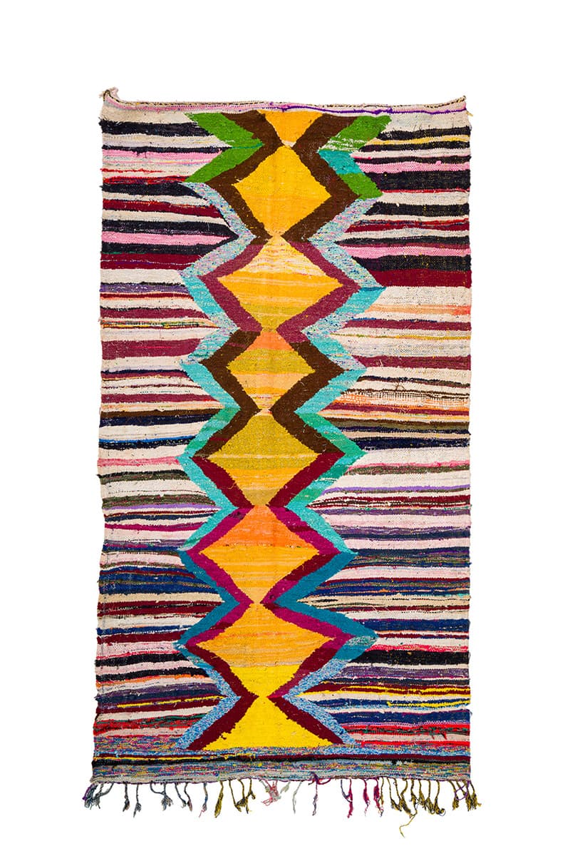 Marockansk Boucherouite-matta 150 x 285 cm (Storlek: 150 x 285 cm)