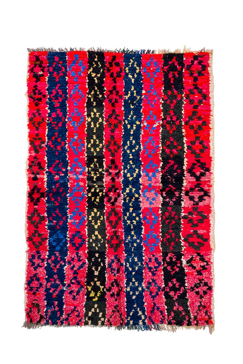 Marockansk Boucherouite-matta 135 x 205 cm (Storlek: 135 x 205 cm)