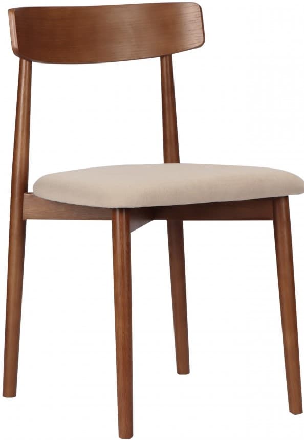 Stol - Ystad (valnöt/beige) - 2 st (Storlek: Standard)
