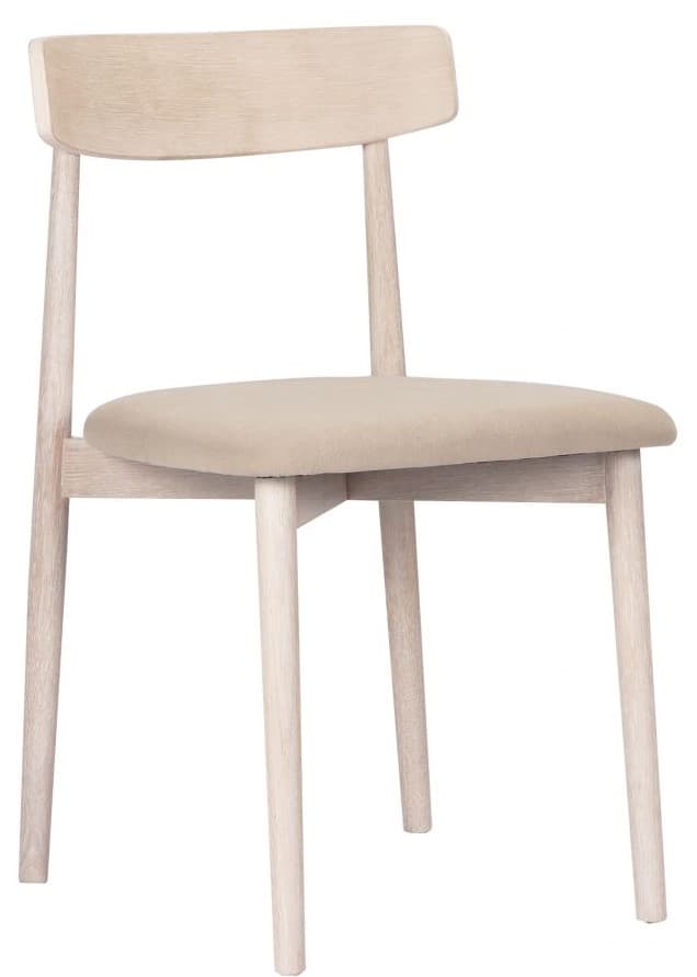 Stol - Ystad (vit ek/beige) - 2 st (Storlek: Standard)