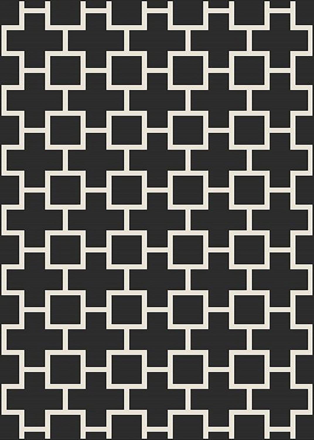 Inomhus- utomhusmatta - Brussels Silver (svart) (Storlek: 160 x 230 cm)