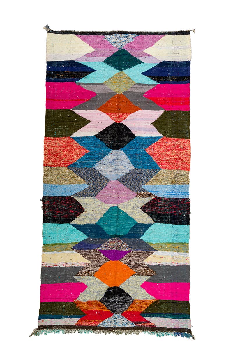 Marockansk Boucherouite-matta 145 x 295 cm (Storlek: 145 x 295 cm)