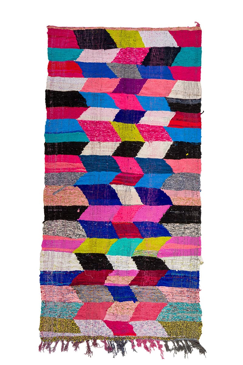 Marockansk Boucherouite-matta 150 x 305 cm (Storlek: 150 x 305 cm)