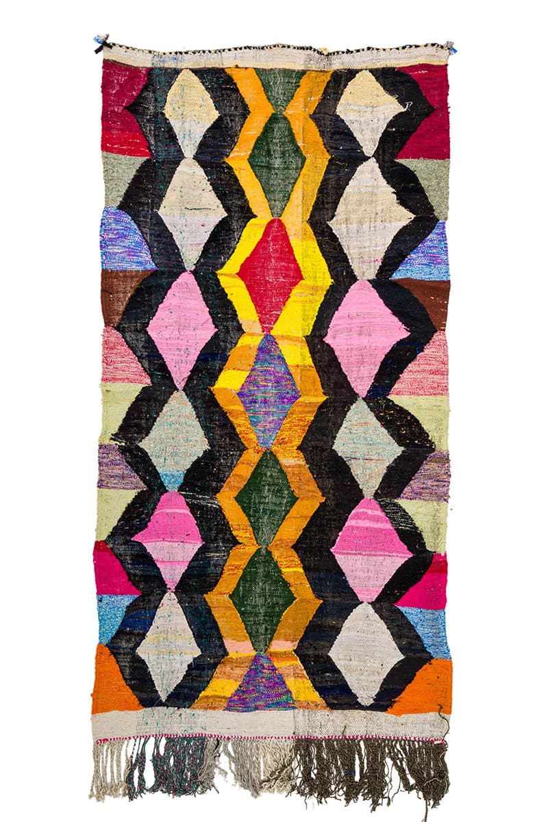 Marockansk Boucherouite-matta 150 x 305 cm (Storlek: 150 x 305 cm)