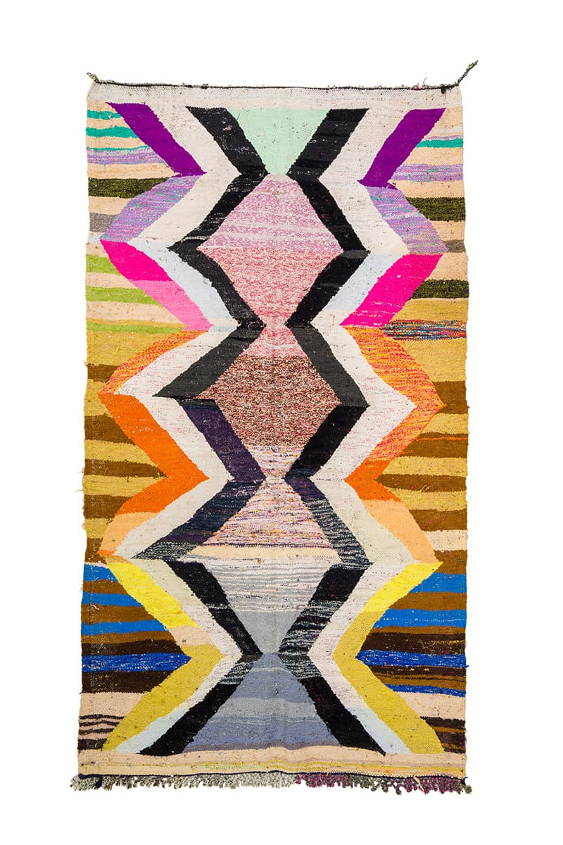 Marockansk Boucherouite-matta 155 x 275 cm (Storlek: 155 x 275 cm)