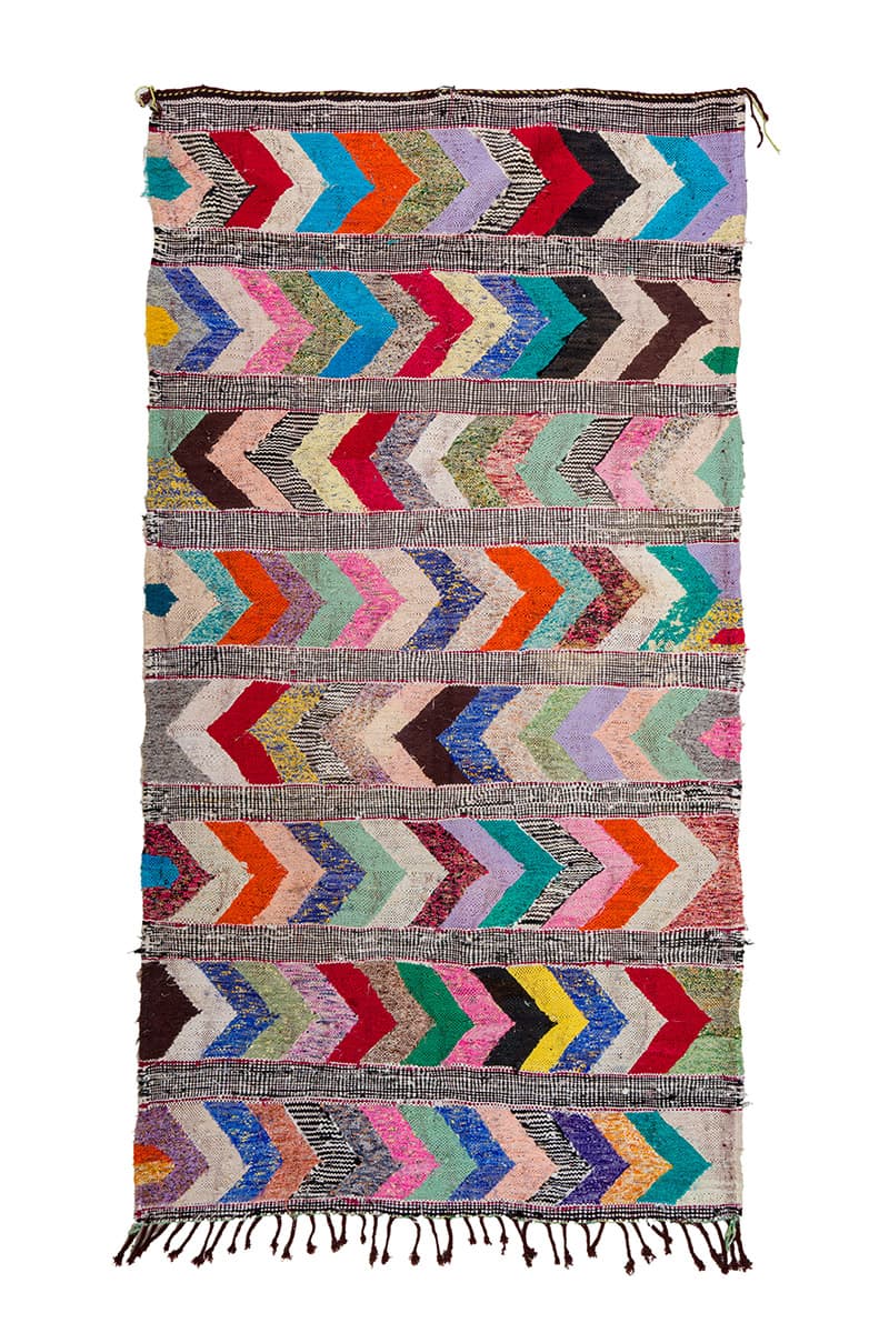 Marockansk Boucherouite-matta 150 x 275 cm (Storlek: 150 x 275 cm)
