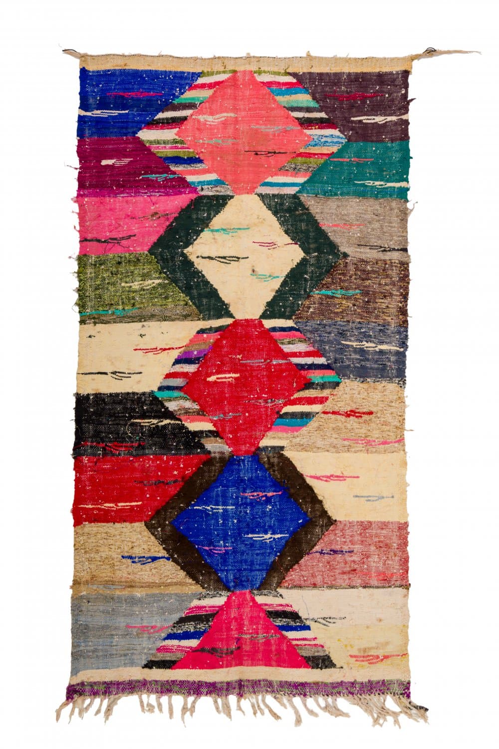 Marockansk Boucherouite-matta 125 x 240 cm (Storlek: 125 x 240 cm)