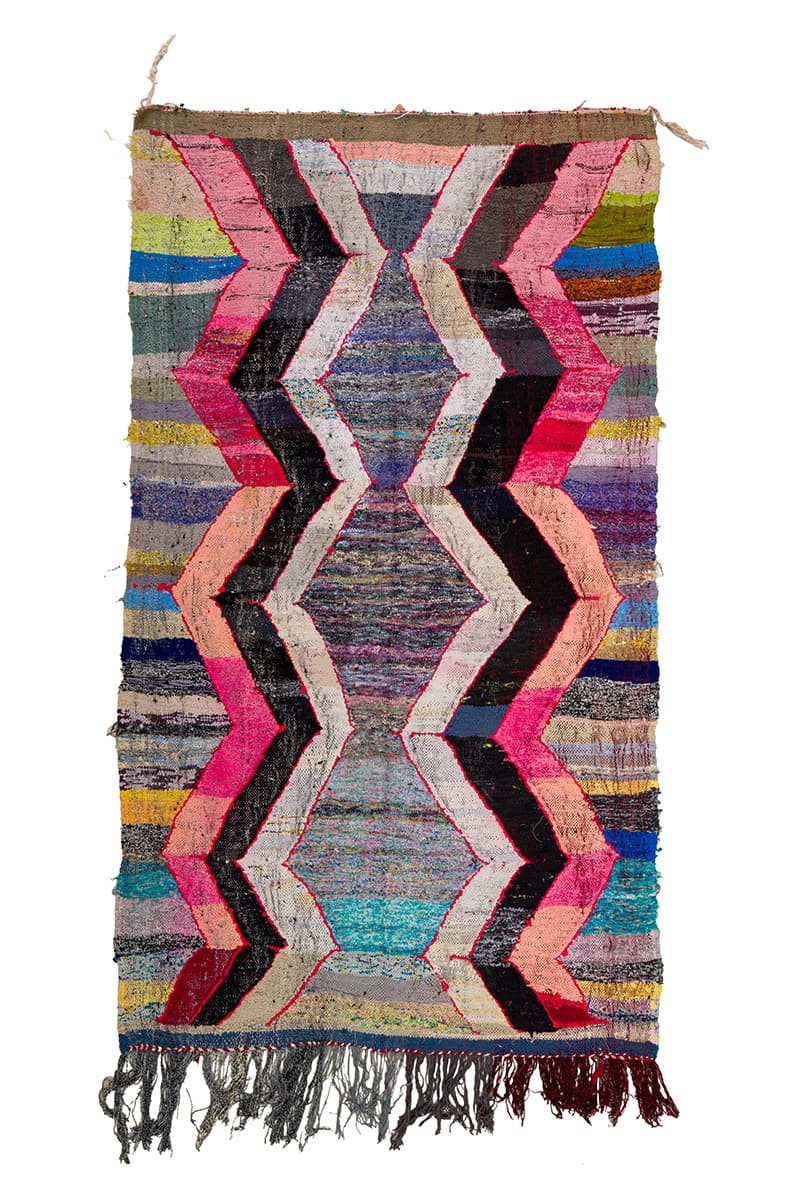 Marockansk Boucherouite-matta 150 x 260 cm (Storlek: 150 x 260 cm)