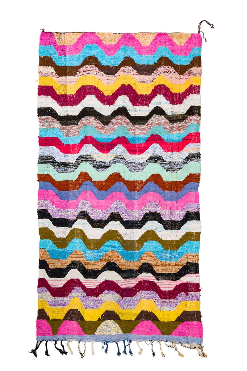 Marockansk Boucherouite-matta 140 x 265 cm (Storlek: 140 x 265 cm)