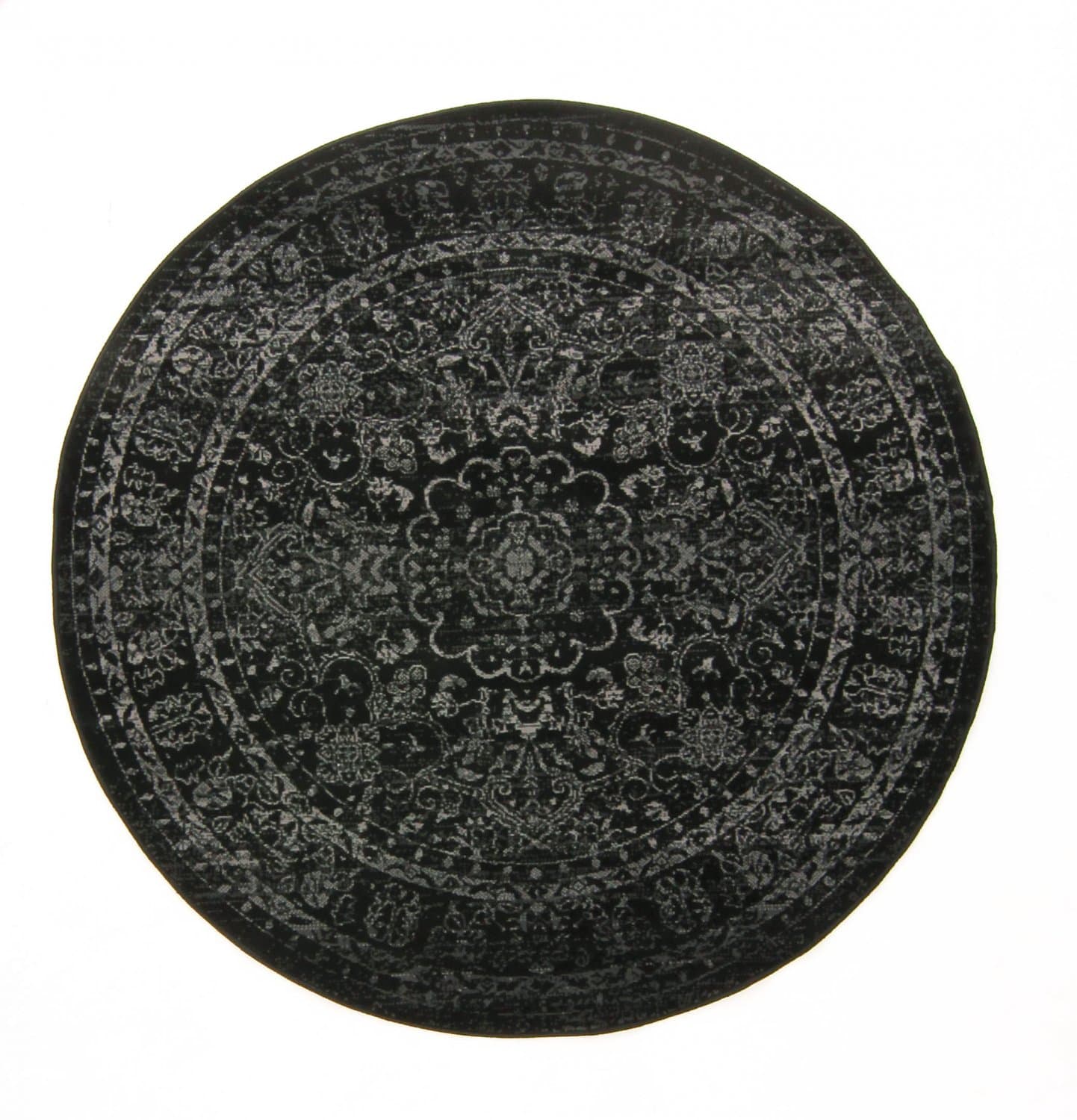 Rund matta - Peking Noble (svart) (Storlek: Ø 120 cm)