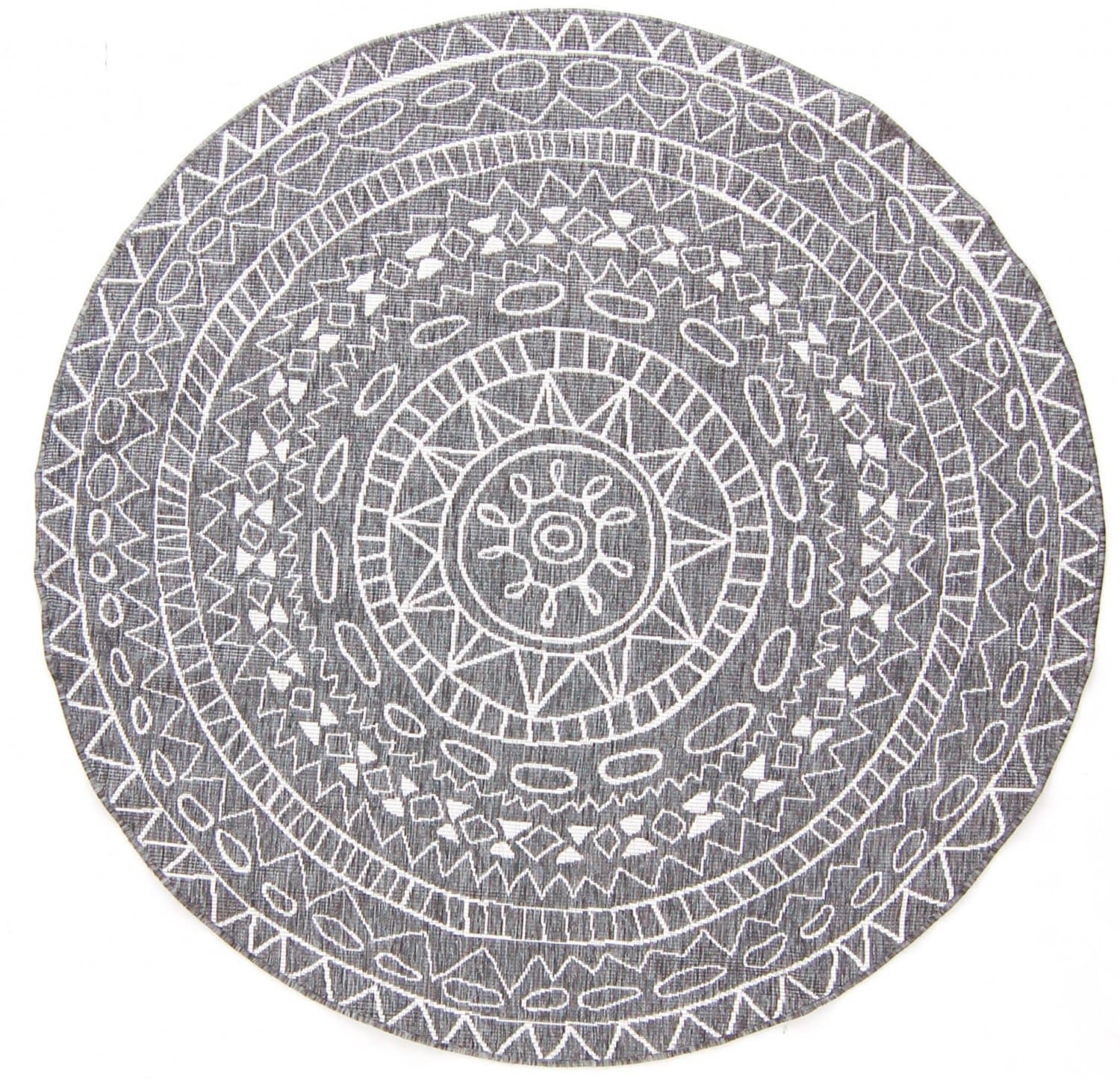 Rund matta - Brussels Diamond (grå) (Storlek: Ø 200 cm)