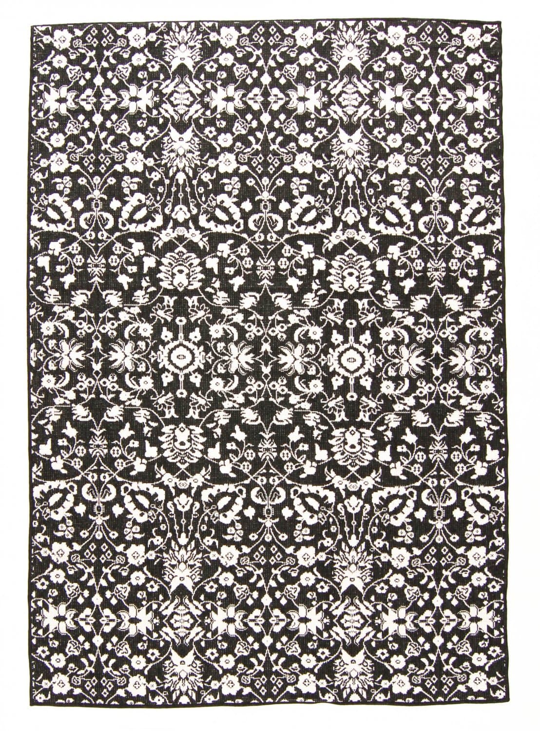 Inomhus- utomhusmatta - Brussels Ocean (svart) (Storlek: 160 x 230 cm)
