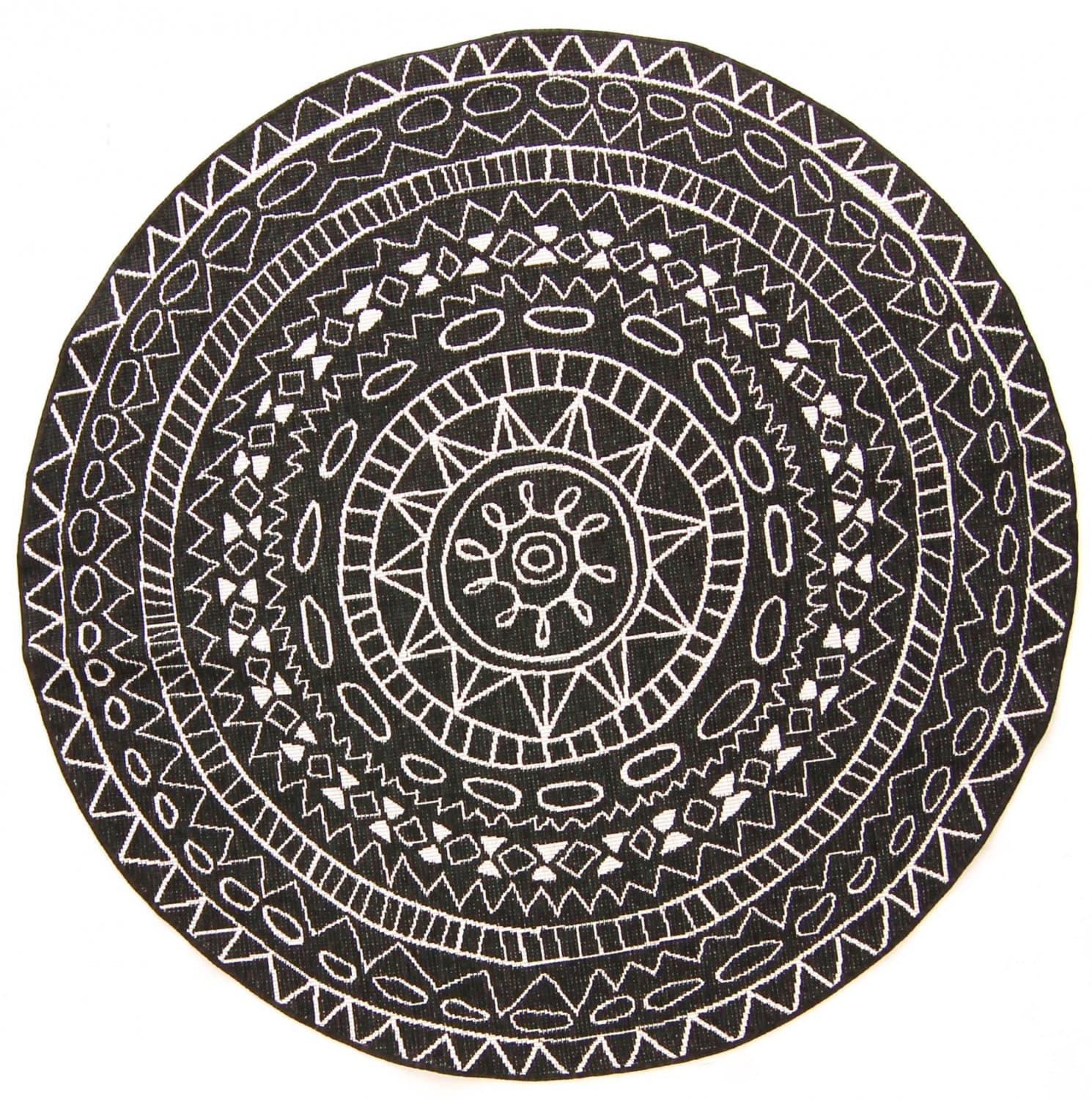 Rund matta - Brussels Diamond (svart) (Storlek: Ø 200 cm)