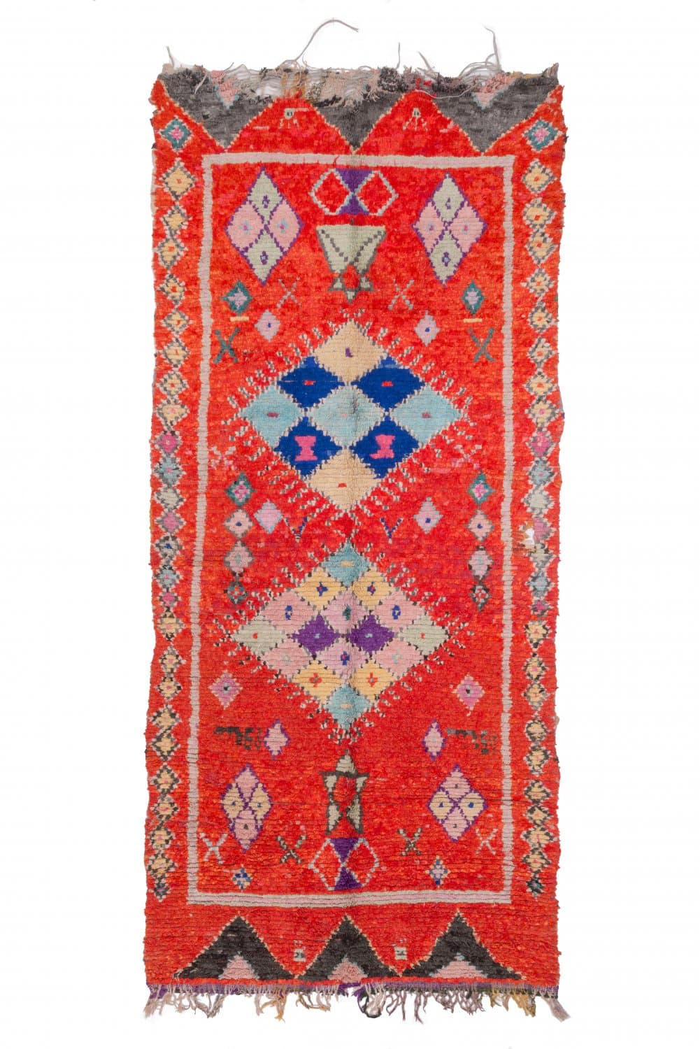 Marockansk Boucherouite-matta 340 x 155 cm