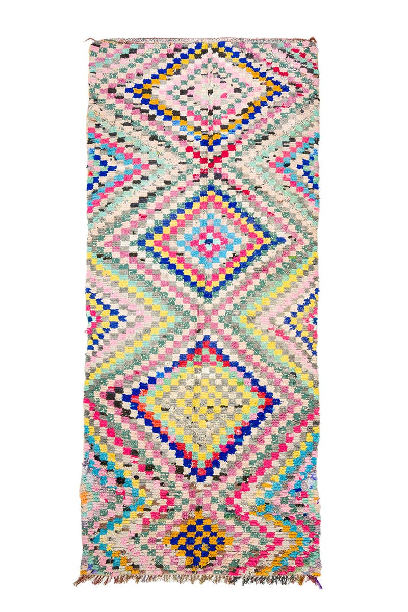 Marockansk Boucherouite-matta 145 x 365 cm (Storlek: 145 x 365 cm)