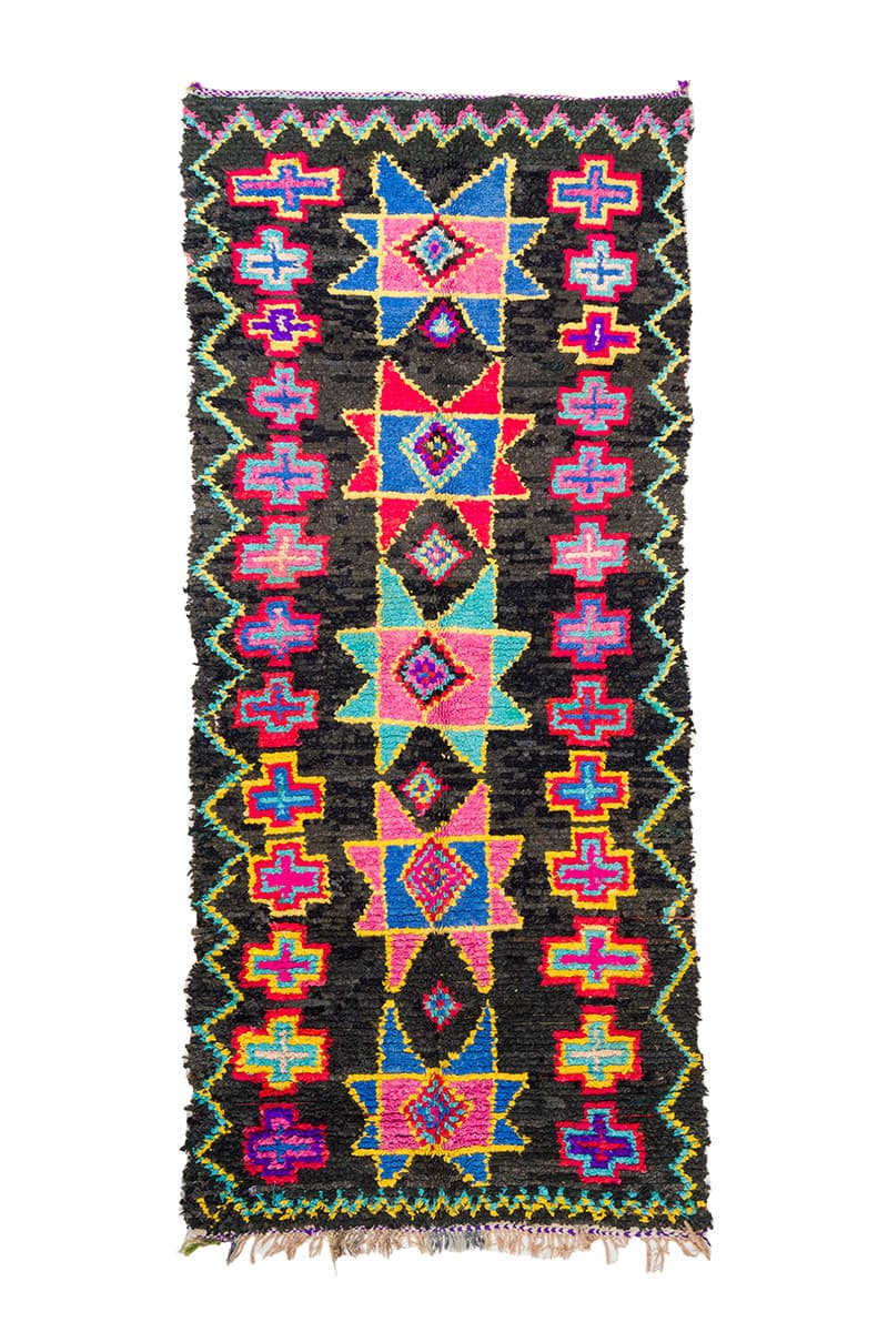 Marockansk Boucherouite-matta 135 x 315 cm (Storlek: 135 x 315 cm)