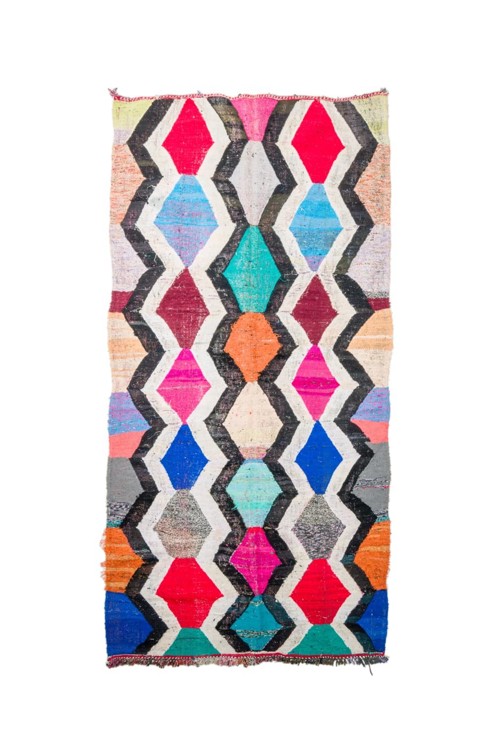 Marockansk Boucherouite-matta 140 x 290 cm (Storlek: 140 x 290 cm)