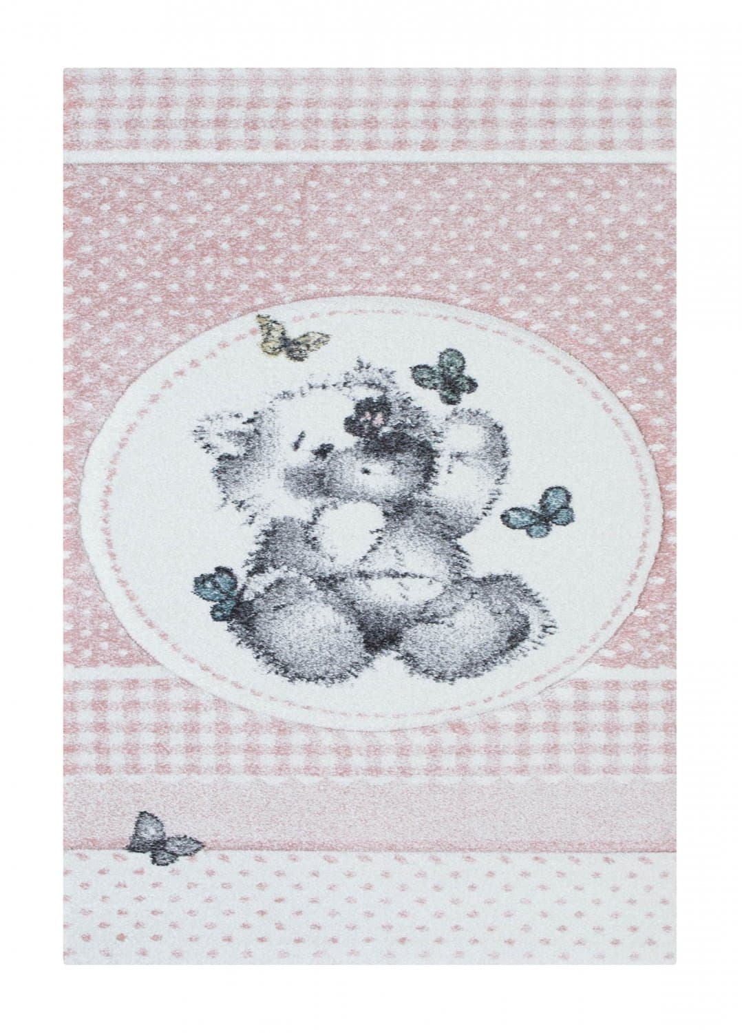 Barnmatta - Atlas Teddybear (rosa) (Storlek: 80 x 150 cm)
