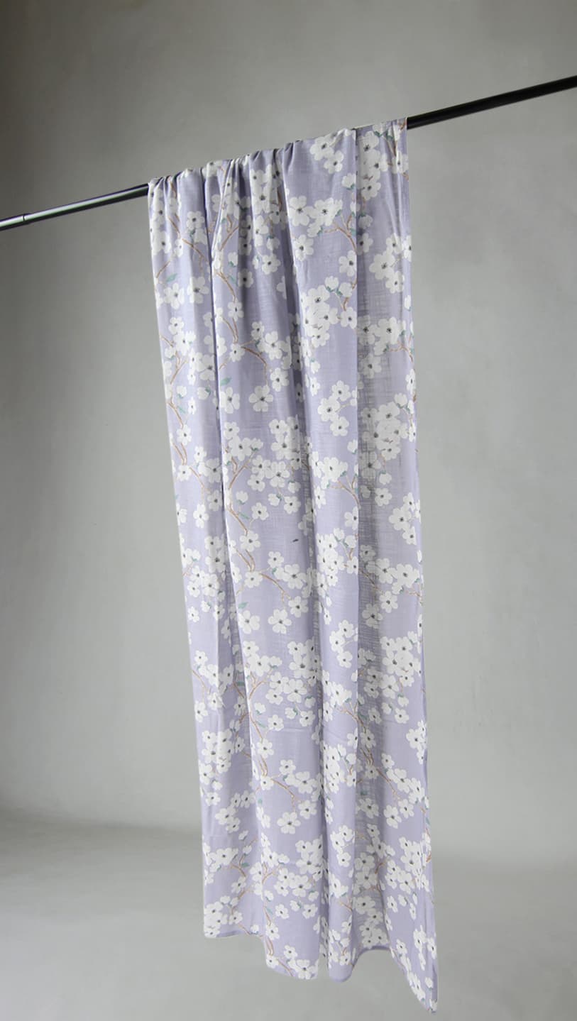 Gardiner - Bomullsgardin - Pia-Li (lila) (Storlek: 140 x 250 cm)