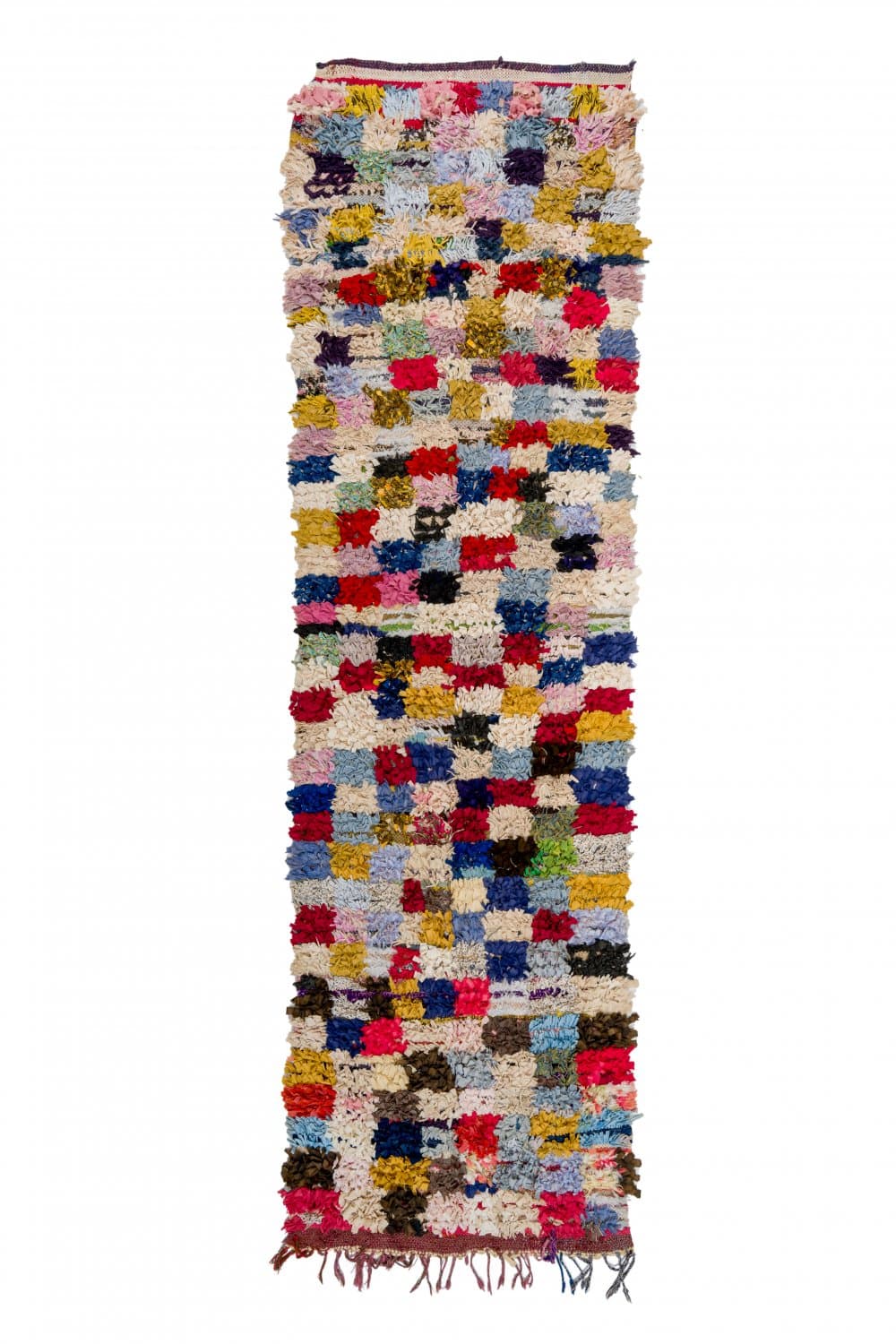 Marockansk Boucherouite-matta 380 x 105 cm (Storlek: 380 x 105 cm)