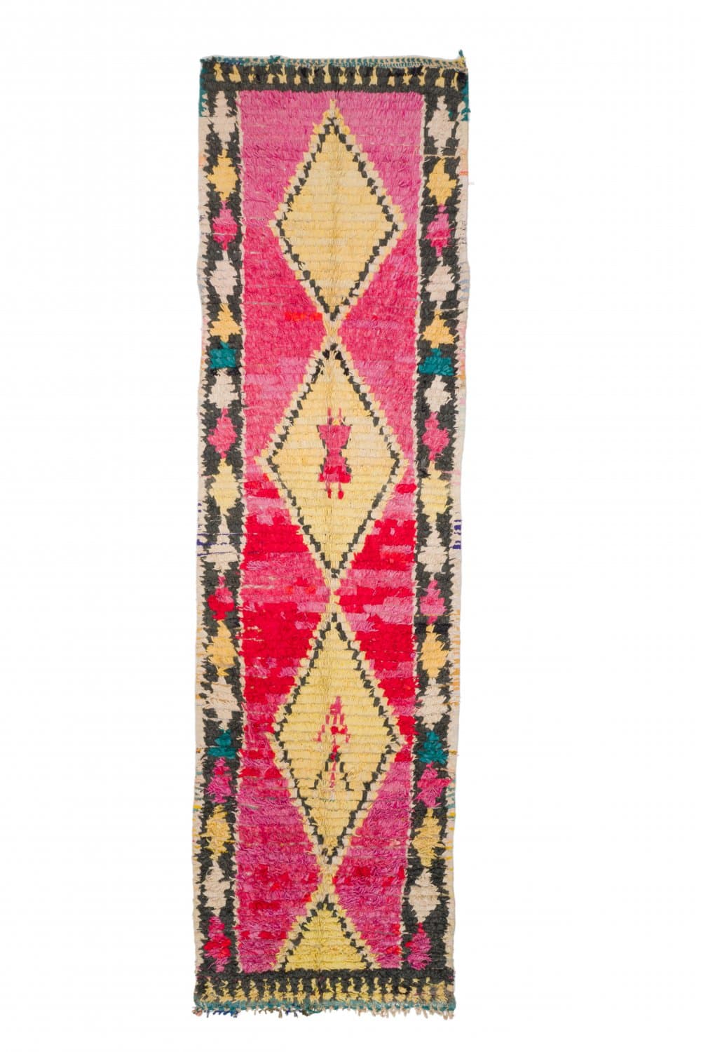 Marockansk Boucherouite-matta 390 x 150 cm (Storlek: 390 x 150 cm)