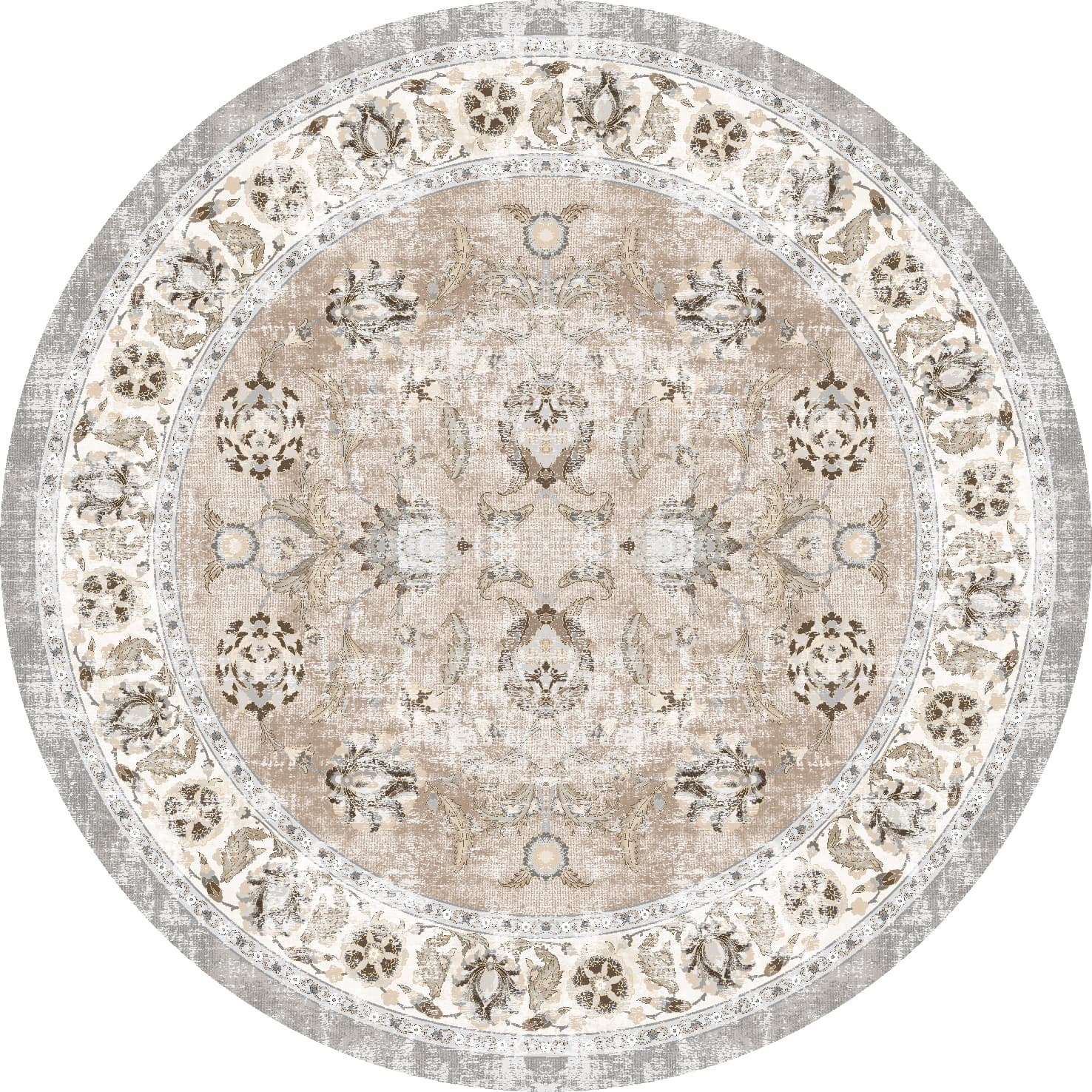Rund matta - Adeleine (beige) (Storlek: Ø 200 cm)