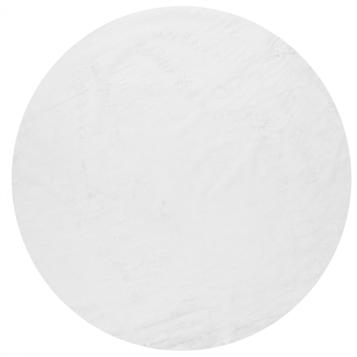 Runda mattor - Aranga Super Soft Fur (vit) (Storlek: Ø 80 cm)