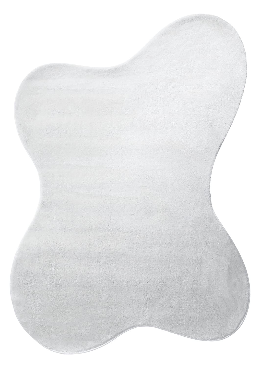Asymmetrisk Vågig Ryamatta - Aranga Super Soft Fur (vit) (Storlek: 80 x 150 cm)
