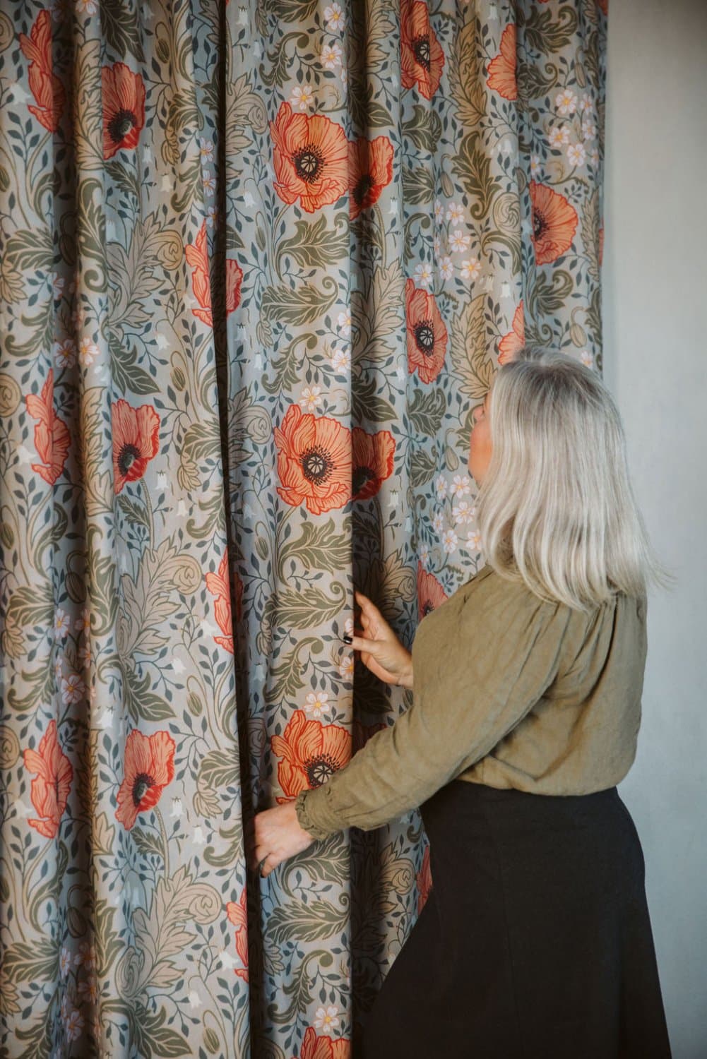 Bomullsgardin - Poppy (beige) (Storlek: 140 x 220 cm)