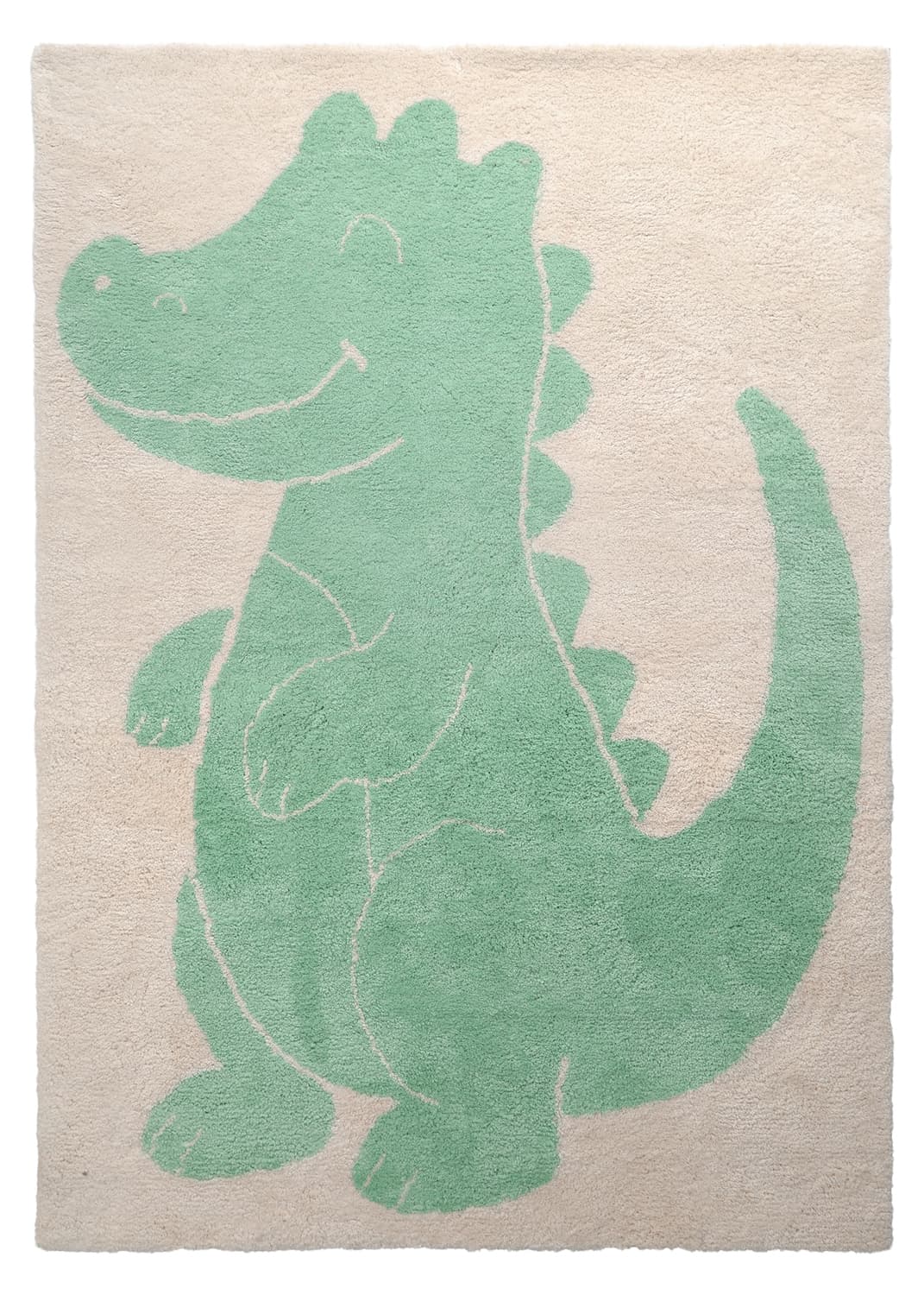 Barnmatta - Soft Crocodile (creme/grön) (Storlek: 100 x 160 cm)