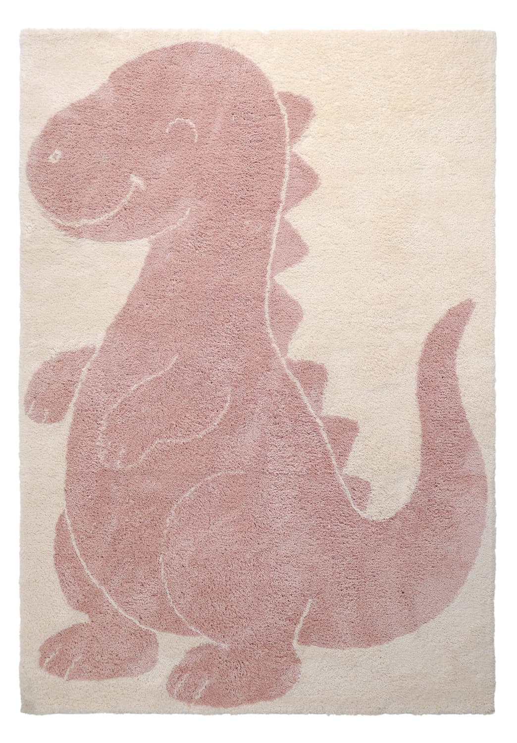 Barnmatta - Soft Dino (creme/rosa) (Storlek: 100 x 160 cm)