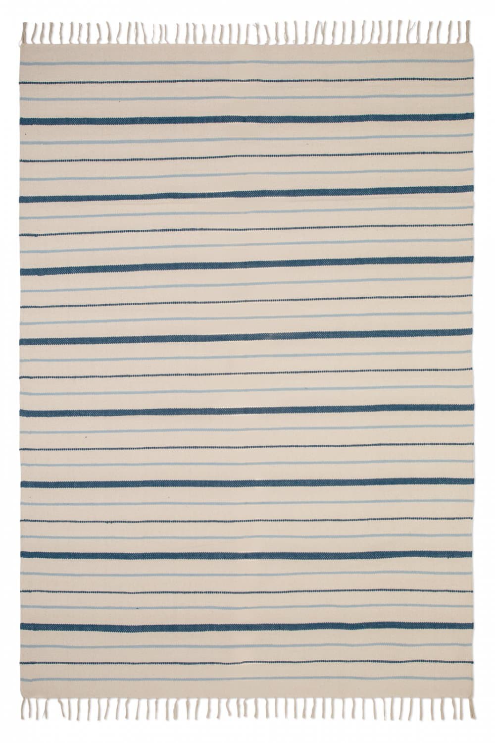 Bomullsmatta - Boda (vit/blå) (Storlek: 60 x 120 cm)