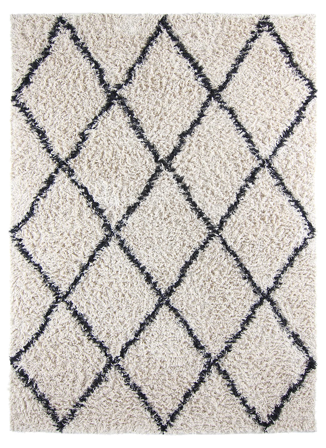Ryamattor - Alcott Natural Cotton Shaggy (svart/vit) (Storlek: 80 x 150 cm)