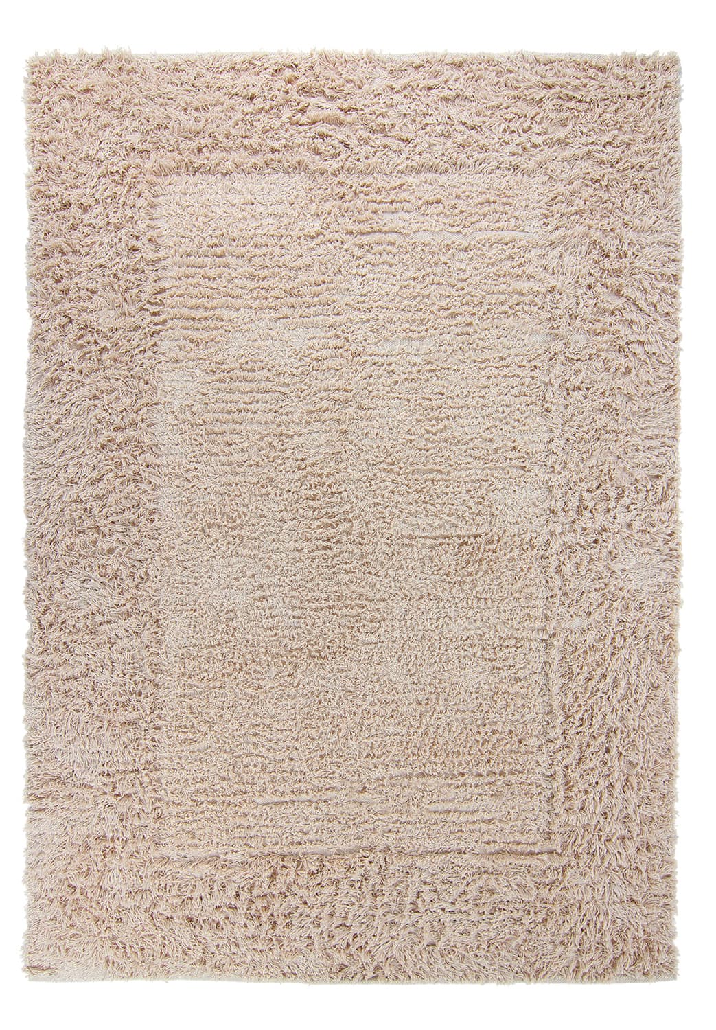 Ryamattor - Aline Natural Cotton Shaggy (beige) (Storlek: 200 x 290 cm)