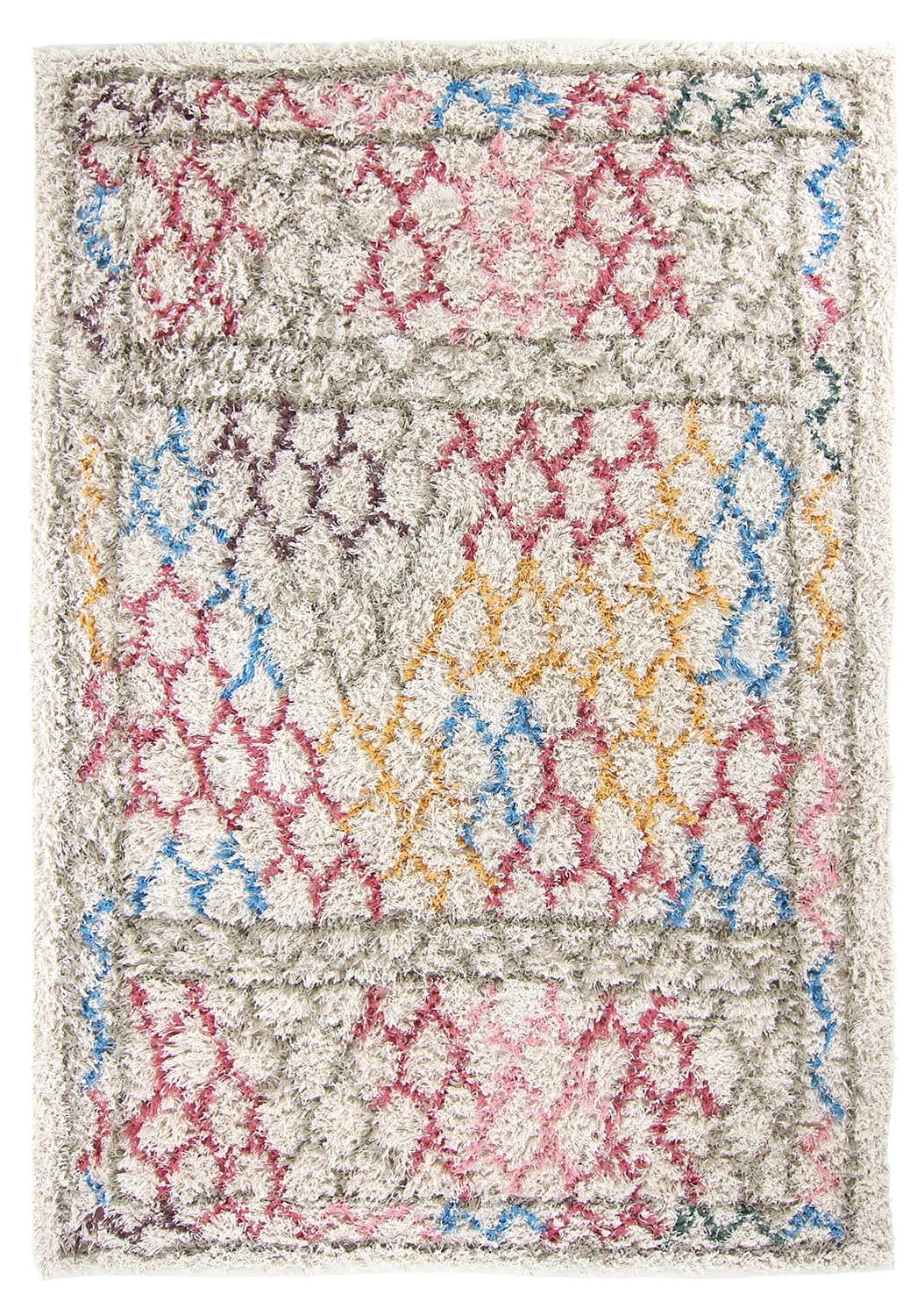 Ryamattor - Calder Natural Cotton Shaggy (multi) (Storlek: 200 x 290 cm)
