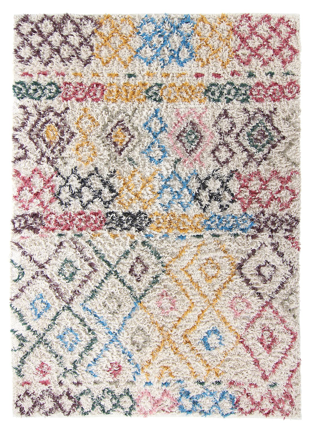Ryamattor - Maloney Natural Cotton Shaggy (multi) (Storlek: 140 x 200 cm)