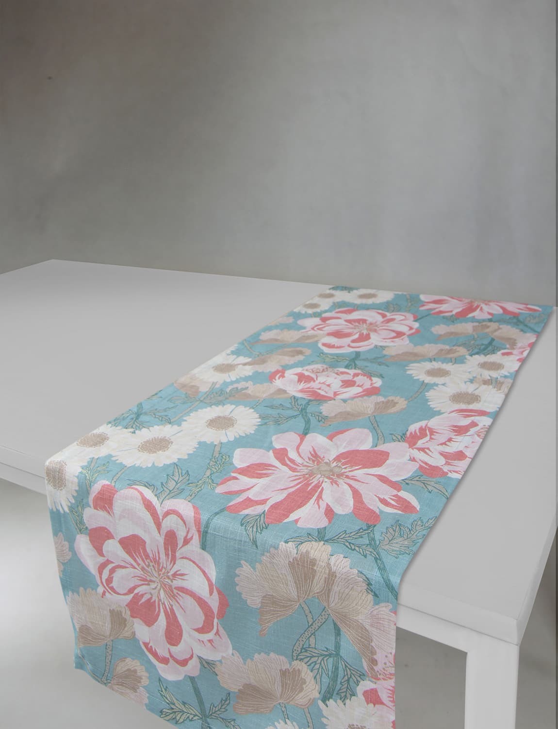 Bordslöpare - Löpare Serena (turkos/rosa) (Storlek: 40 x 140 cm)