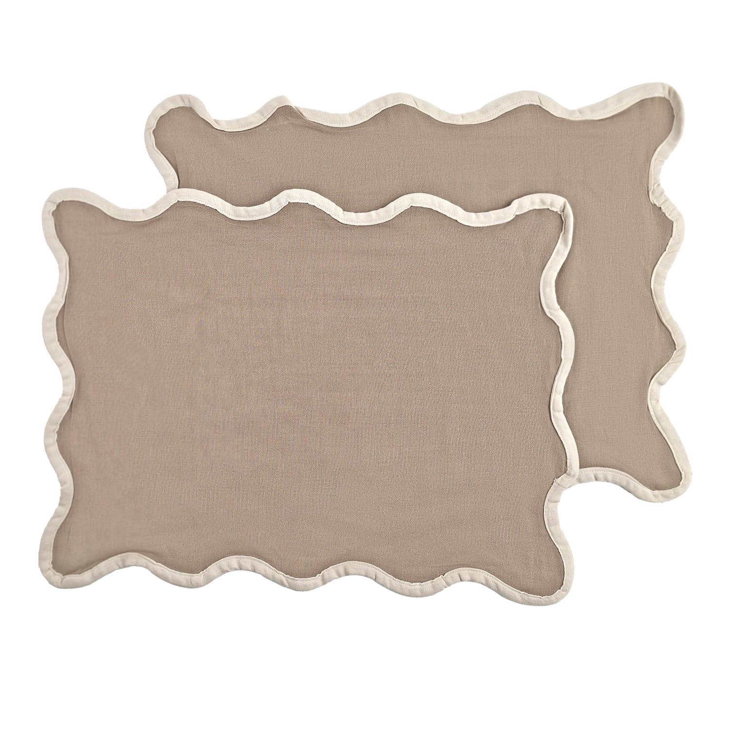 Bordstablett - 2-pack Yrsa (mörkbeige) (Storlek: 35 x 45 cm)