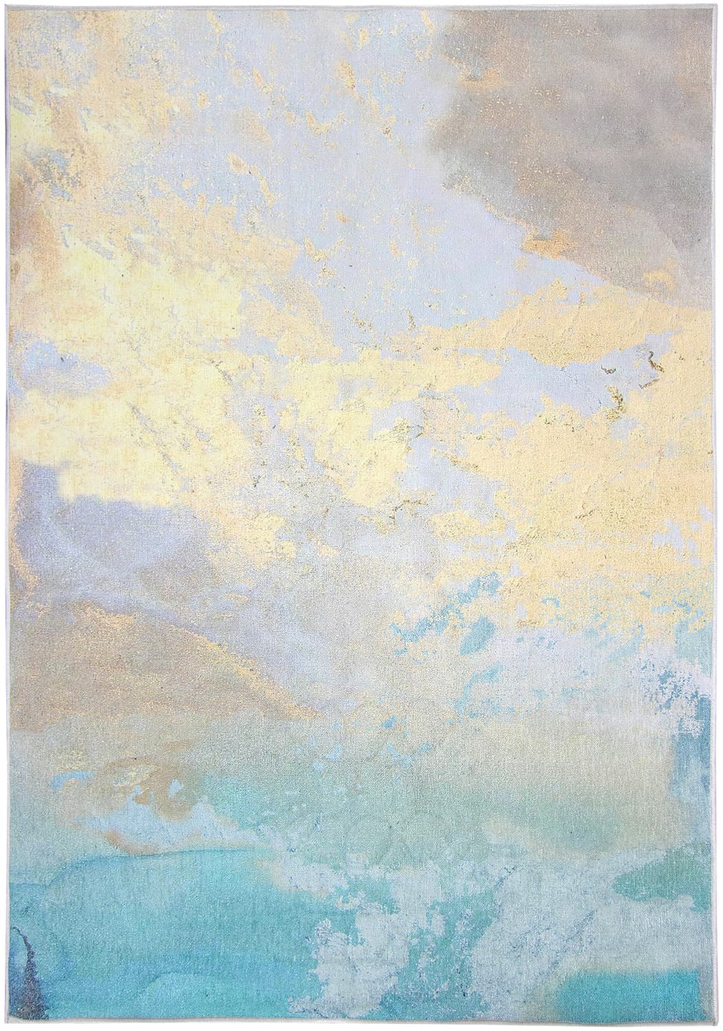 Wiltonmatta - Borgo (blå/gul) (Storlek: 80 x 150 cm)
