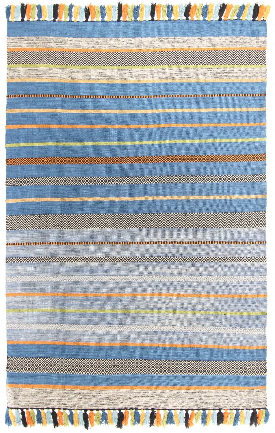 Bomullsmatta - Bouira (blå/multi) (Storlek: 140 x 200 cm)