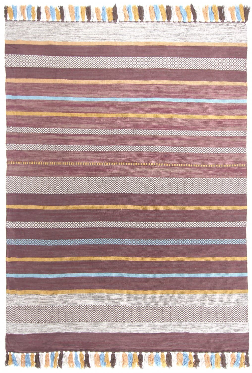 Bomullsmatta - Bouira (brun/multi) (Storlek: 160 x 230 cm)