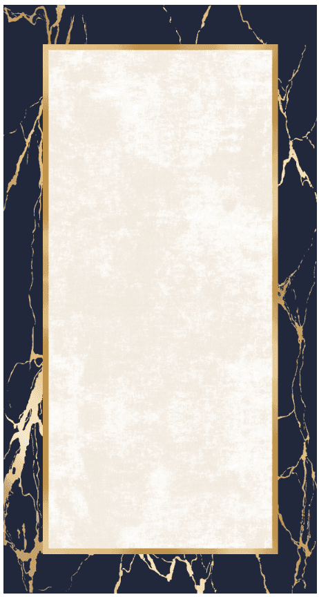 Wiltonmatta - Cerasia (mörkblå/vit/guld) (Storlek: 200 x 280 cm)