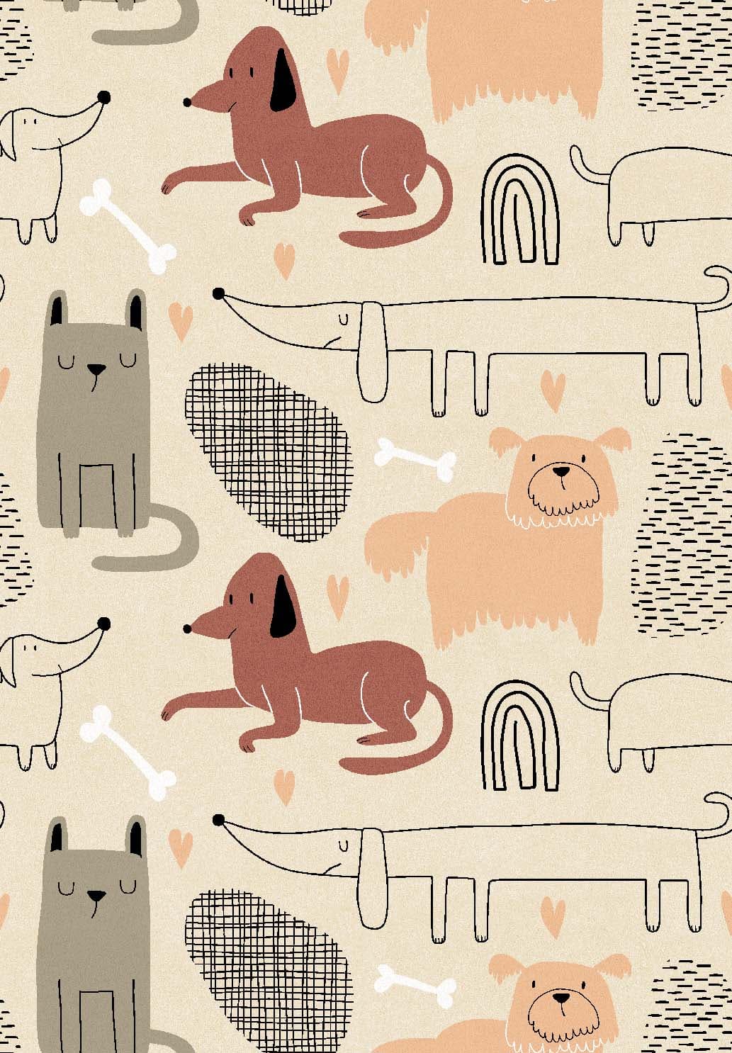 Barnmatta - Cats and dogs (multi) (Storlek: 120 x 170 cm)