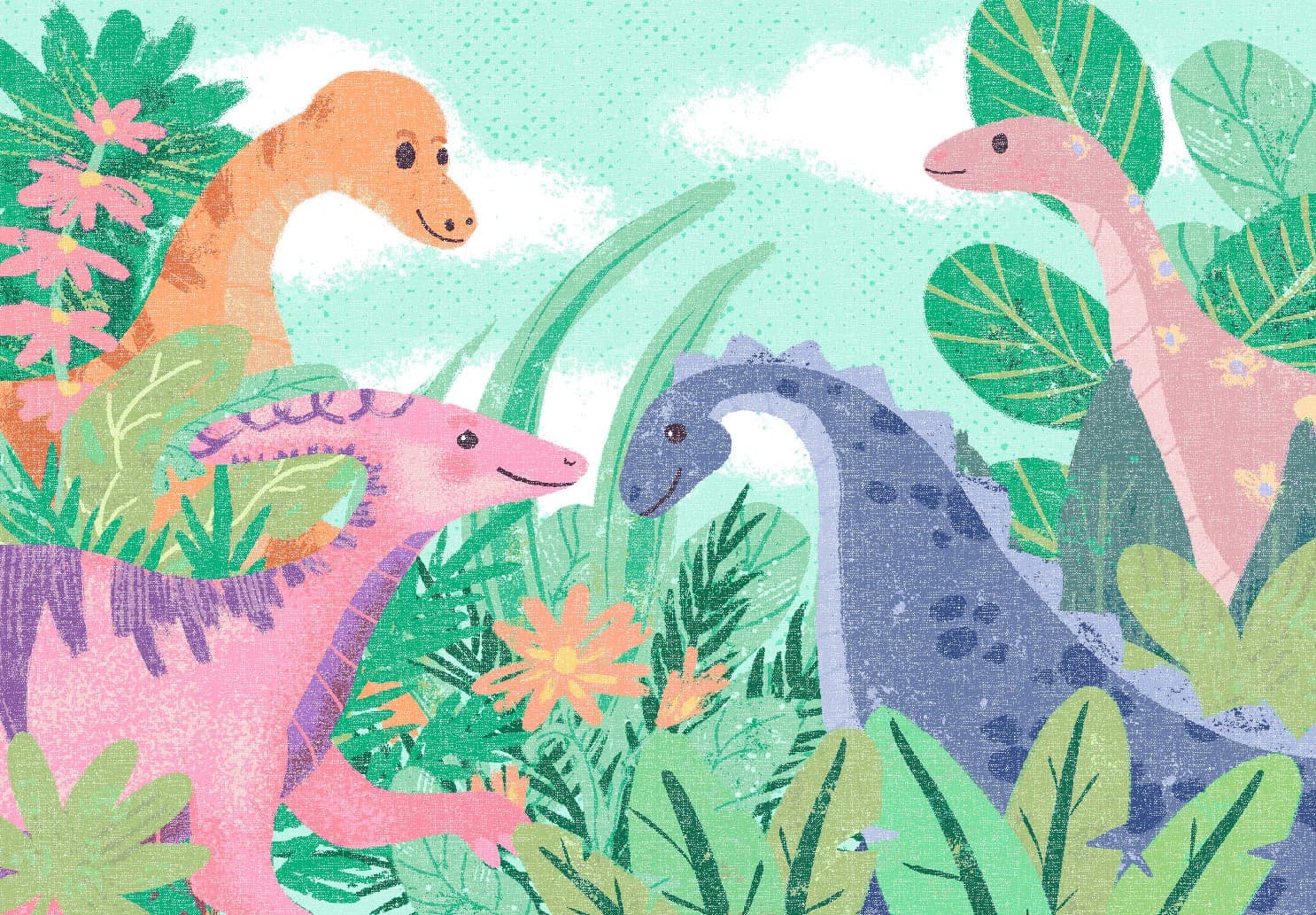 Barnmatta - Dino Friends (multi) (Storlek: 120 x 170 cm)