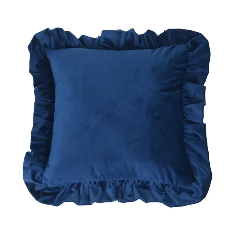 Kuddfodral - Ruffled (blå) (Storlek: 45 x 45 cm)