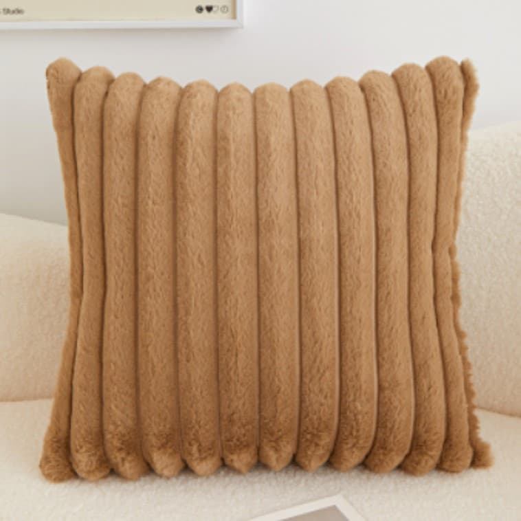 Kuddfodral - Soft stripes (brun) (Storlek: 45 x 45 cm)