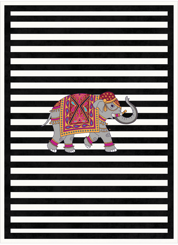 Wiltonmatta - Develi (svart/vit) (Storlek: 160 x 230 cm)
